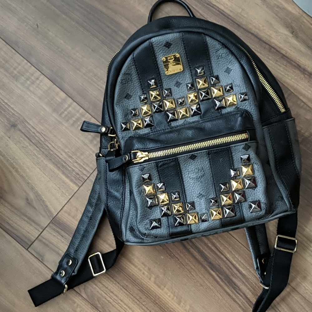 AUTHENTIC MCM Mini Studded Backpack